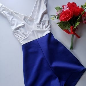 Sexy Flirty V Neck Cross Back Romper